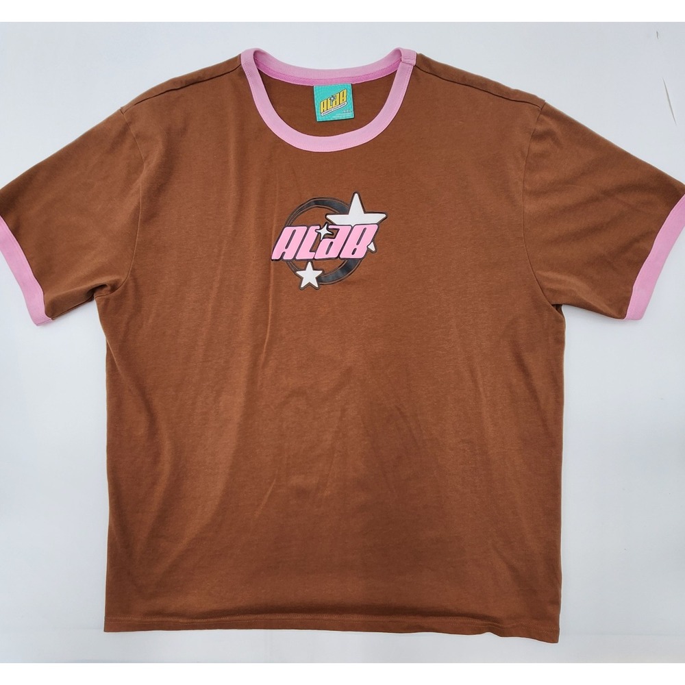 VTG ALAB‎ TSHIRT XXL BROWN PINK ZUMIEZ 1990S Y2K